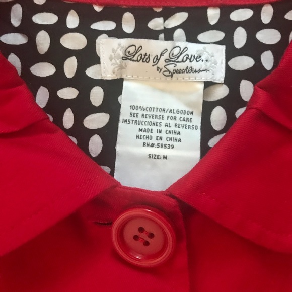 Lots Of Love By Speechless Button Down Top Red - Picture 4 of 6
